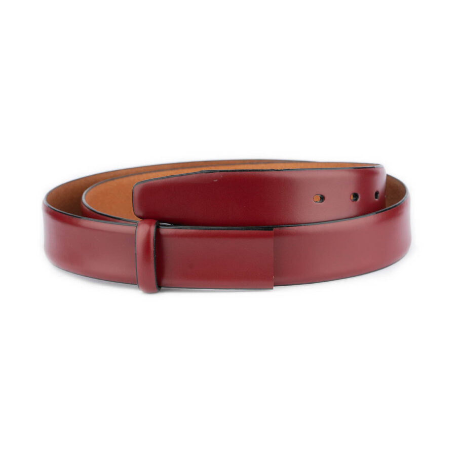 burgundy mens belt strap adjustable leather 3 0 cm 1 BURGNOST30CUTAML usd45