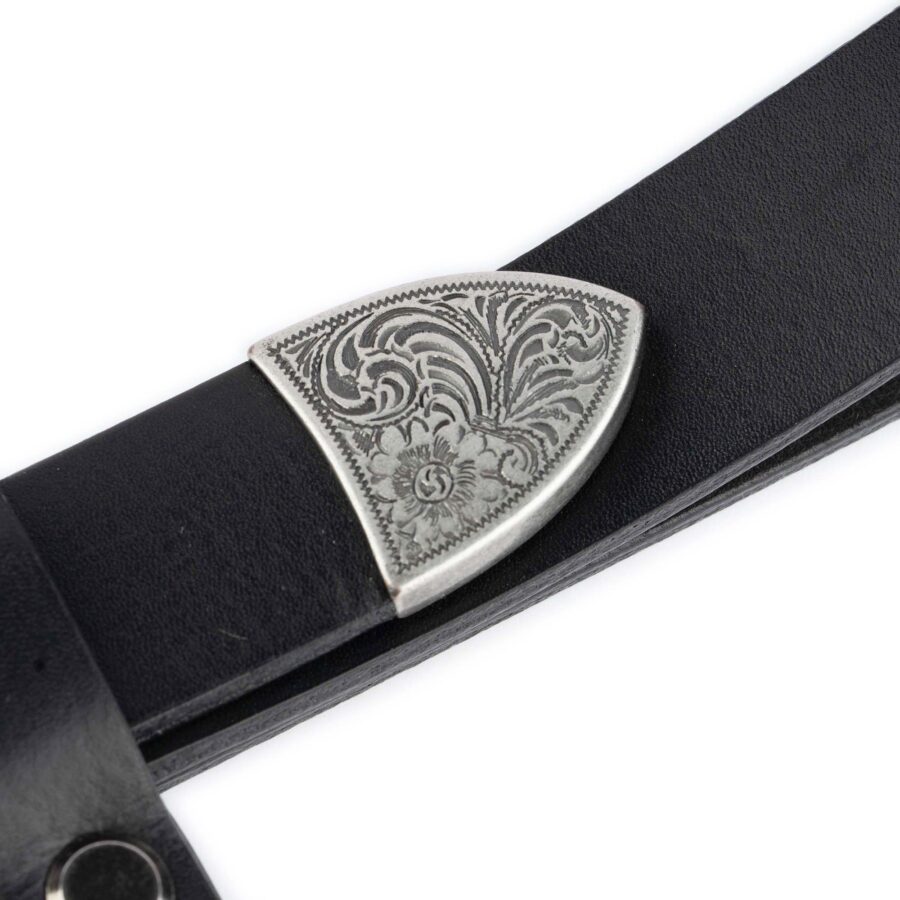 double buckle western belt for women black full grain 2 5 cm 7