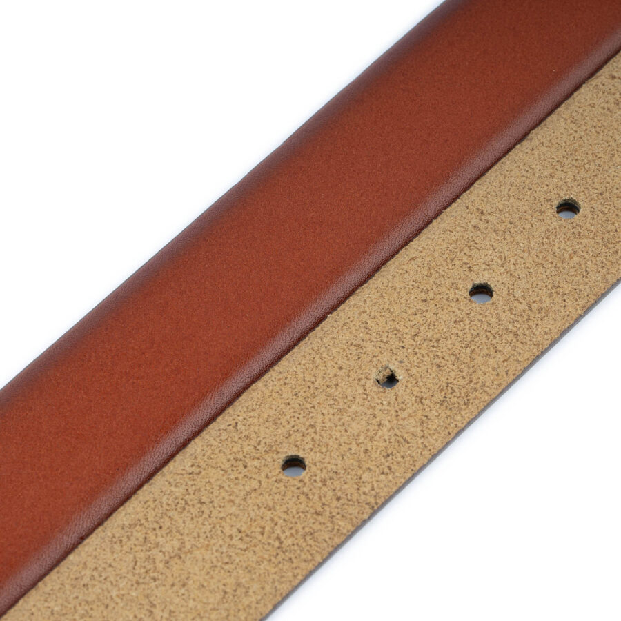 men belt strap for buckle cognac leather adjustable 3