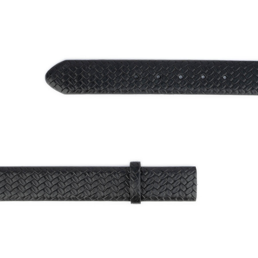 mens black belt strap replacement leather woven texture 2