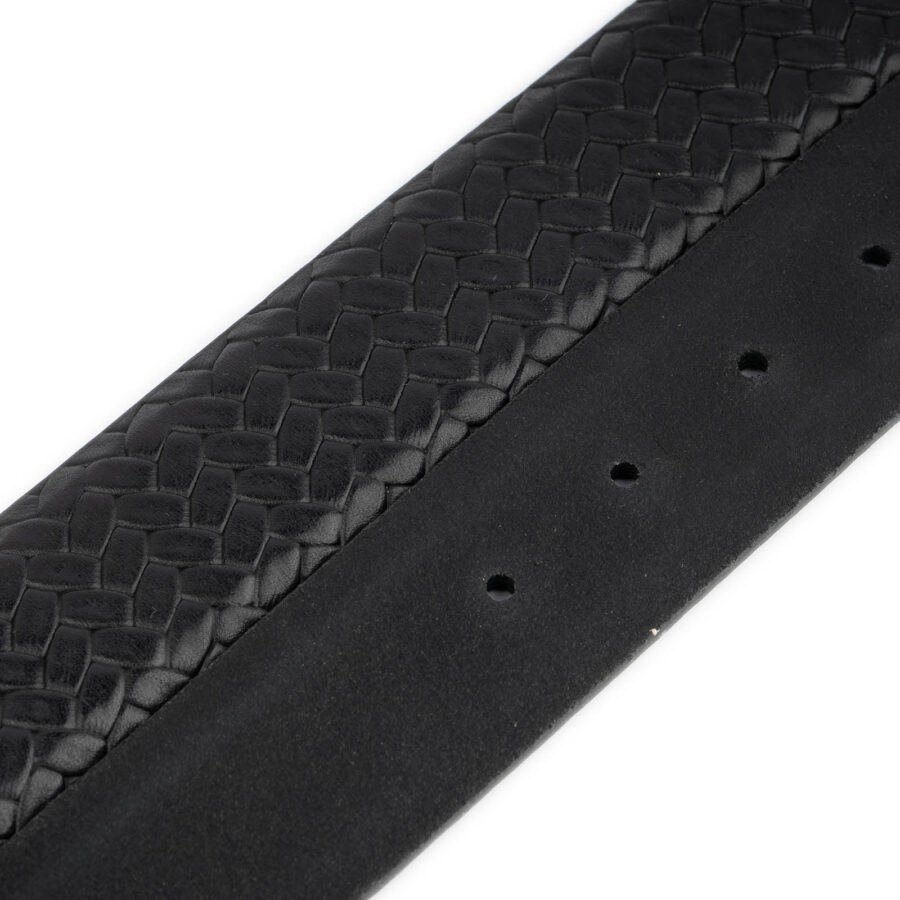 mens black belt strap replacement leather woven texture 3