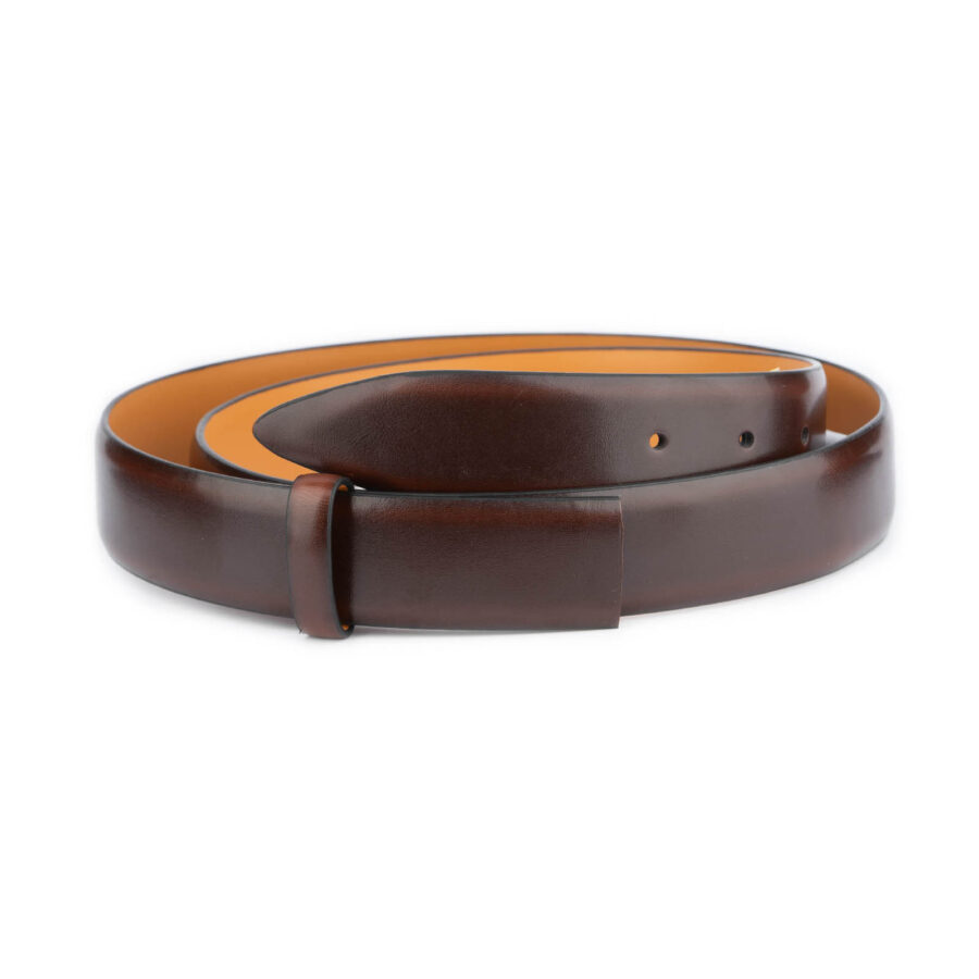 non leather belt strap replacement dark brown vegan 1 DRKBRO35CUTALI usd35