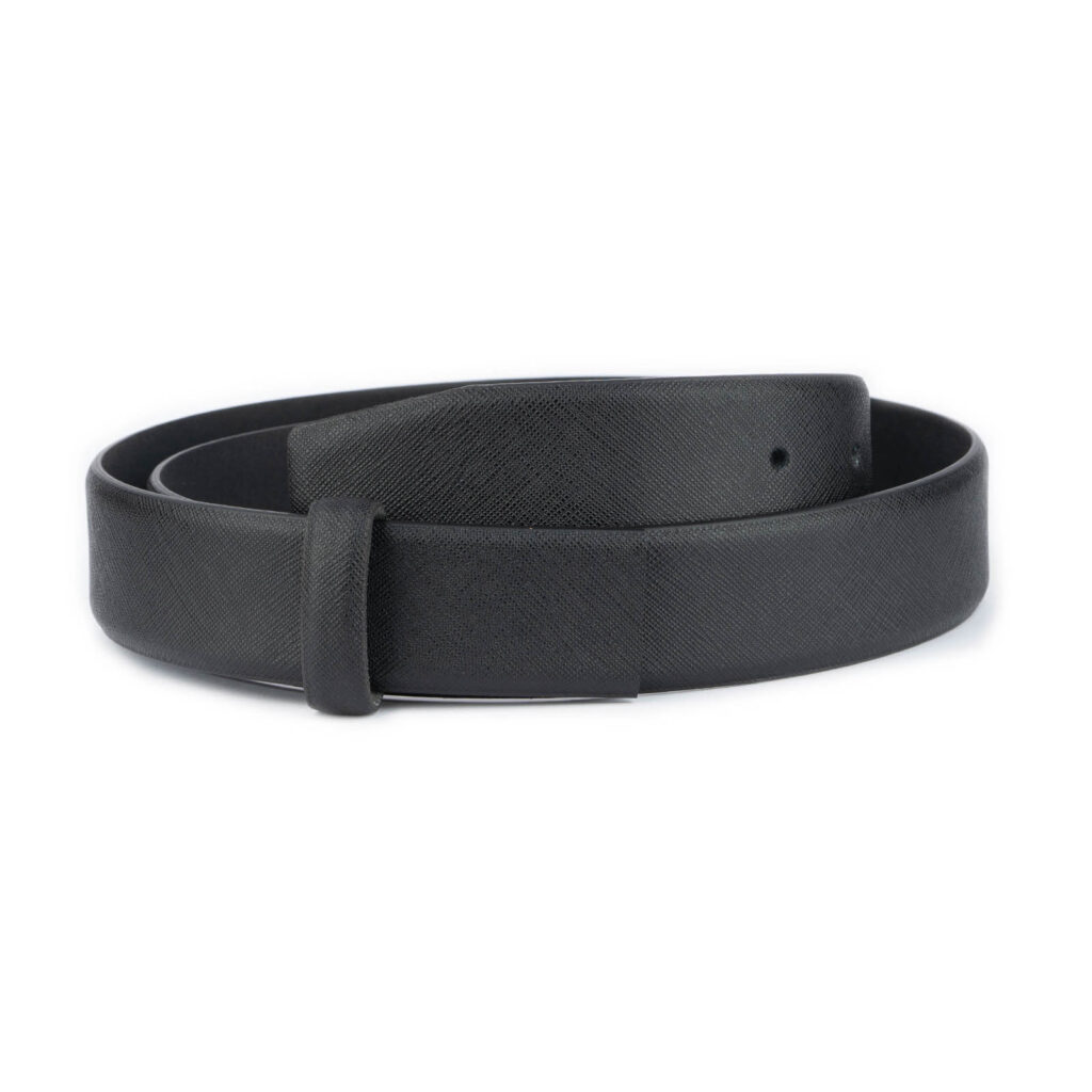 Buy Saffiano Leather Belt Strap Replacement Adjustable Black ...