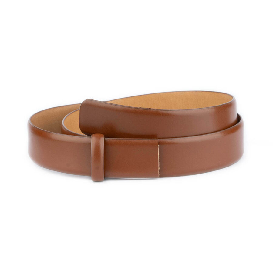silent holeless belt strap replacement light brown leather 1 AUTSIL35BROALM usd45
