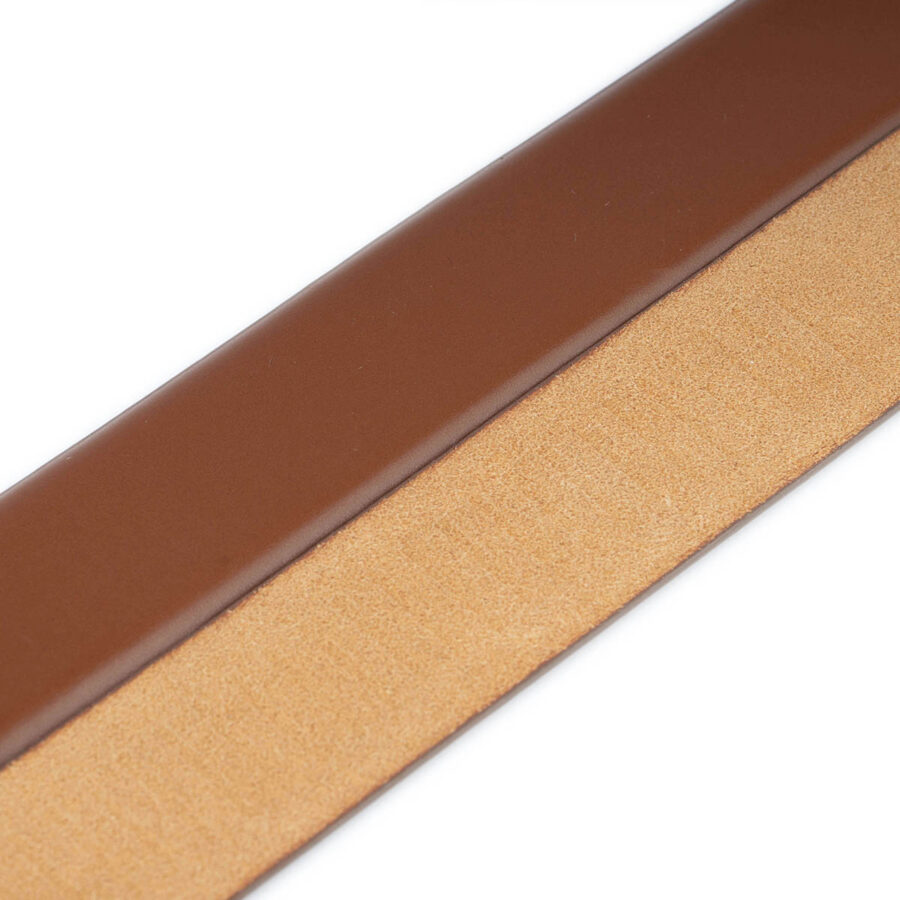 silent holeless belt strap replacement light brown leather 3