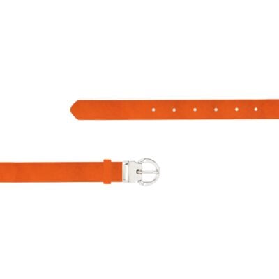 Orange Female Belt Nickel Buckle Oiled Leather ORAN FETT 7693 SILVLDR 1