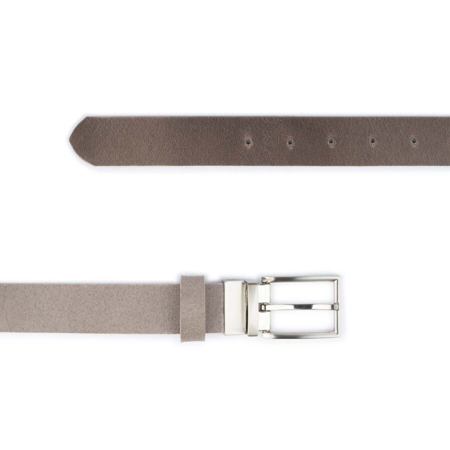 Reversible Taupe Belt Handmade Genuine Leather 3 0 cm 2