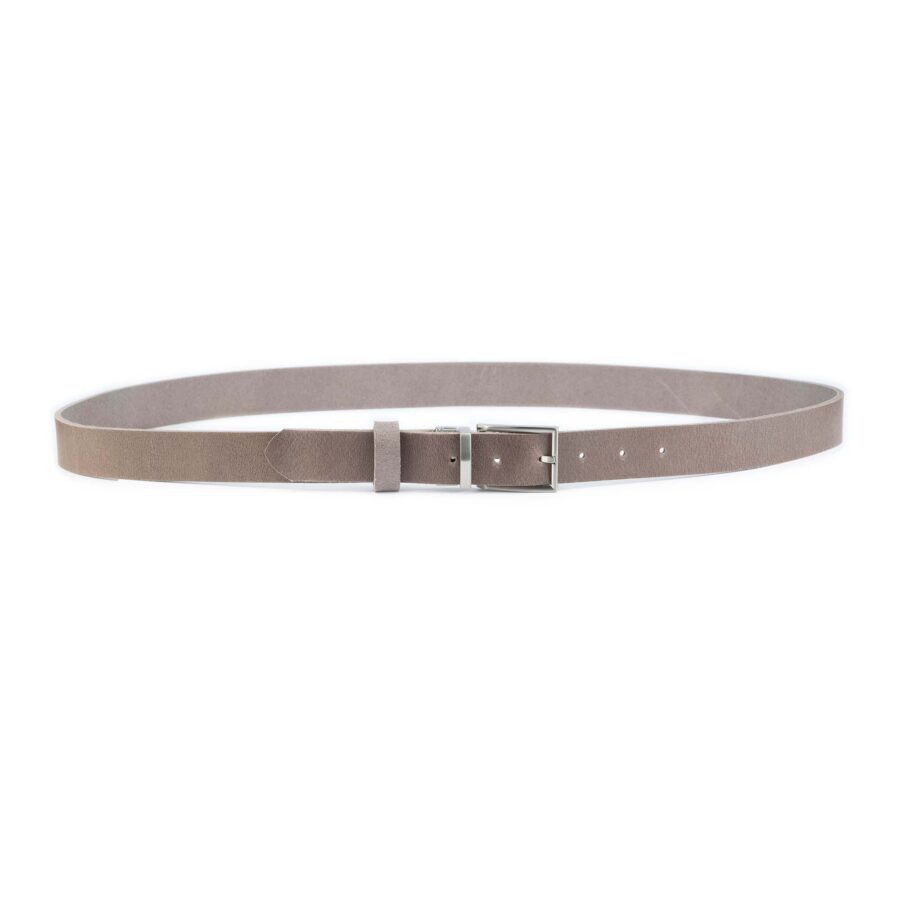 Reversible Taupe Belt Handmade Genuine Leather 3 0 cm 4