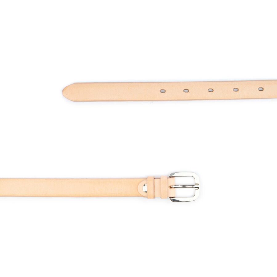 Thin Female Belt Natural Color Real Leather 3 4 Inch 2