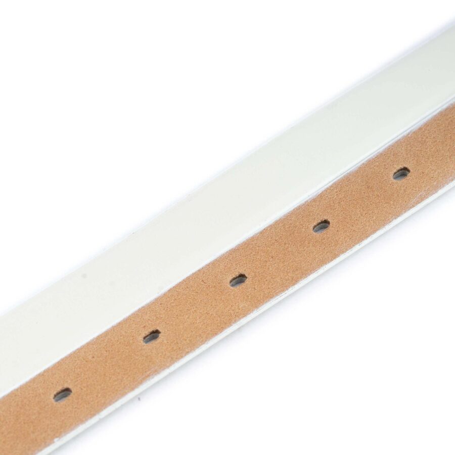 White Female Belt Genuine Leather Thin 3 4 Inch 3