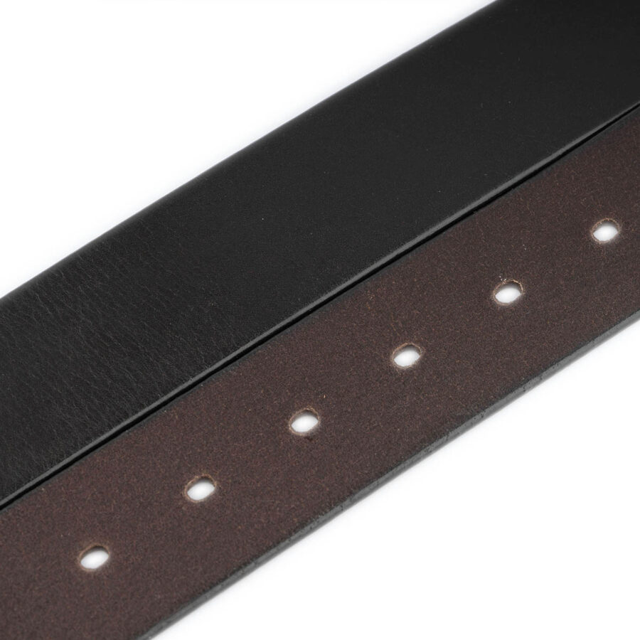 handmade minimalistic belt for jeans black full grain 4