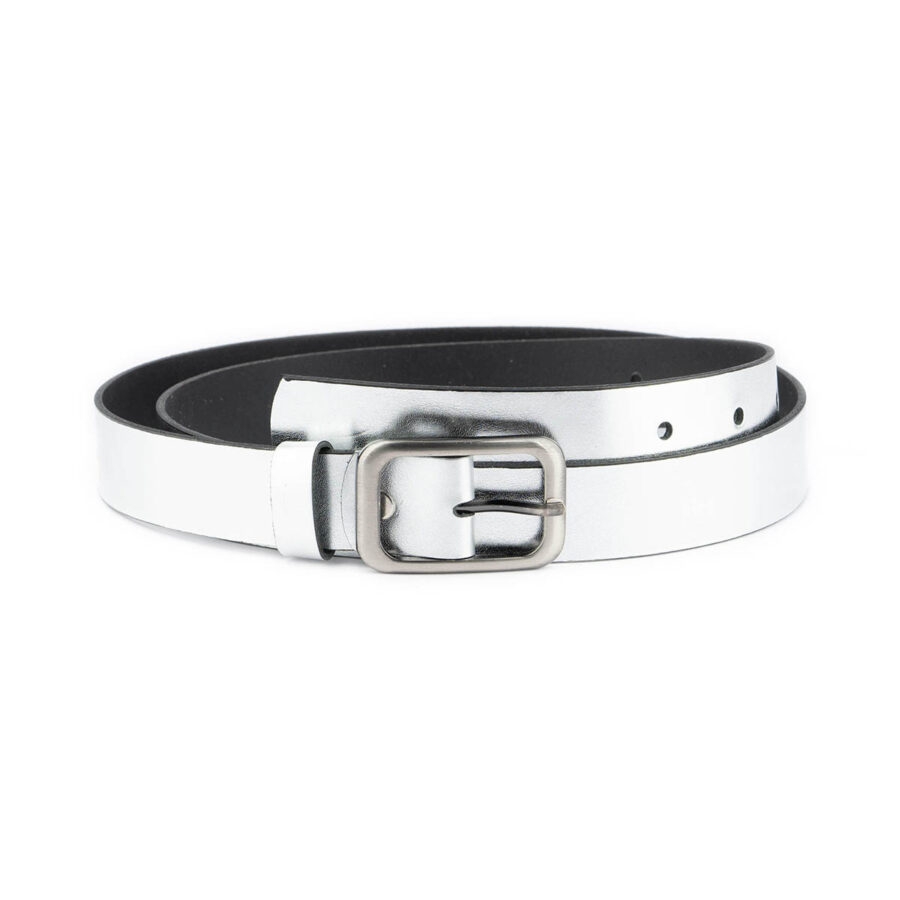 ladies silver belt genuine leather 3 0 cm 1 SILVSMO30ALEG usd45