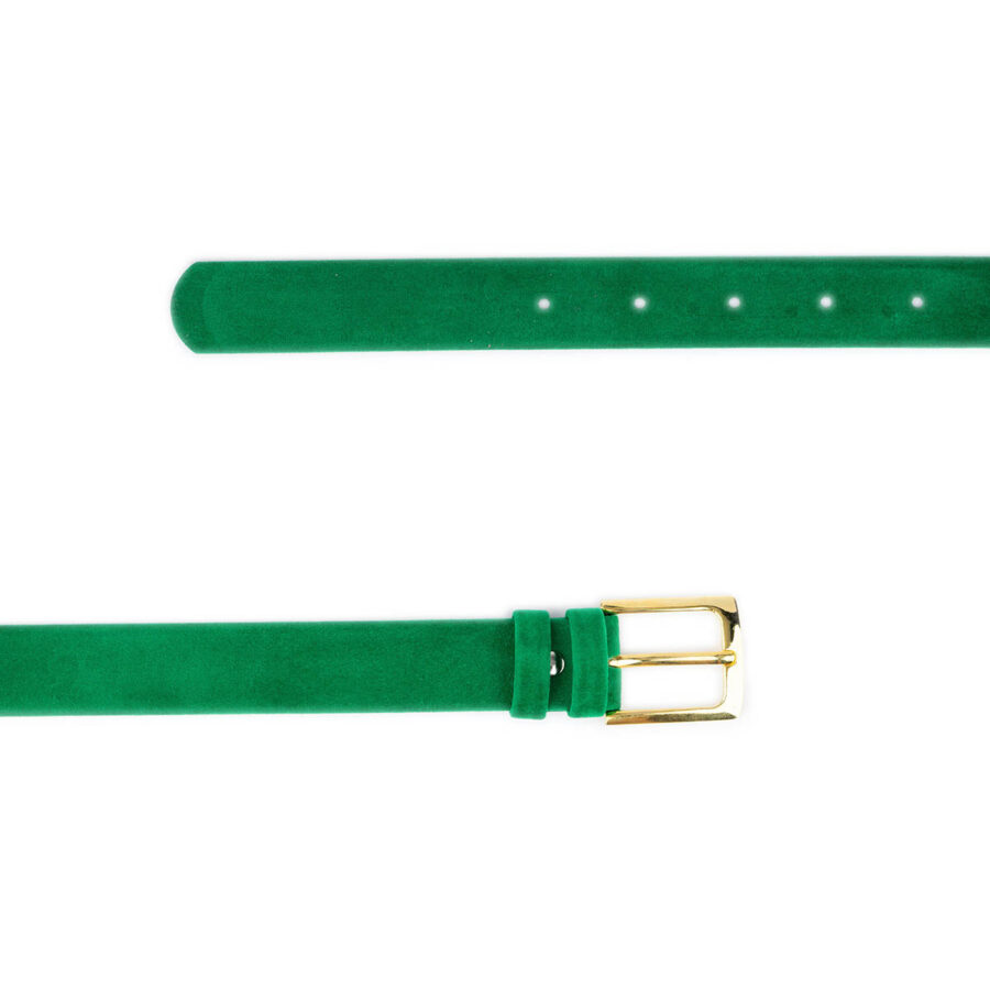 light green velvet belt gold buckle for women 2