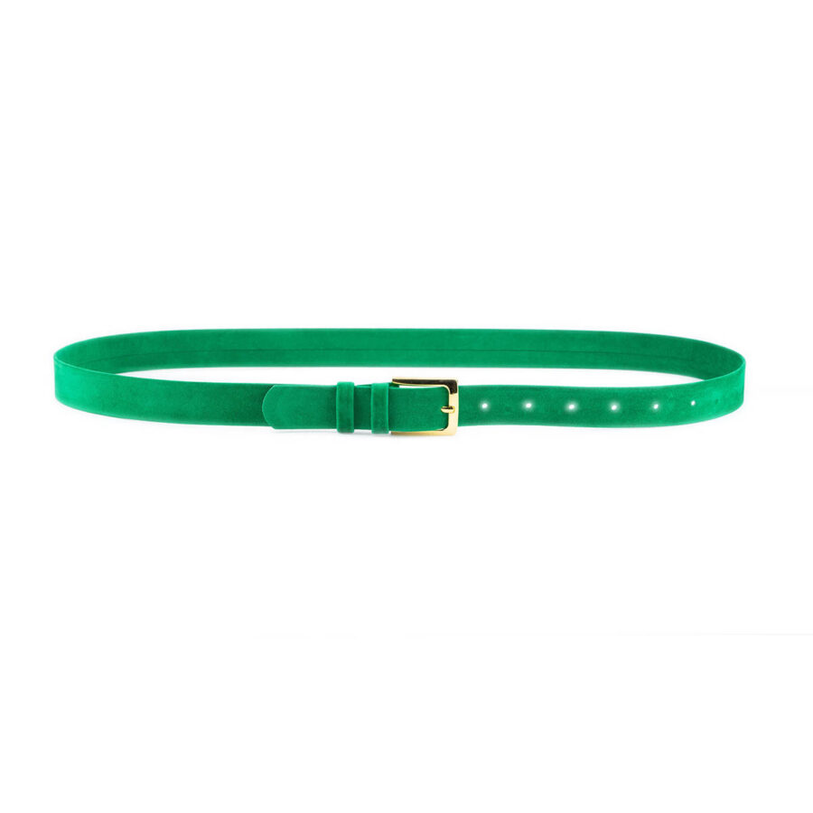 light green velvet belt gold buckle for women 4
