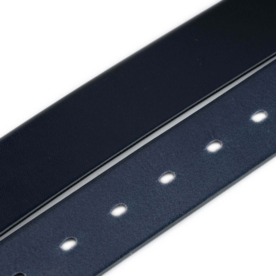 mens minimalistic belt for denim blue full grain leather 3