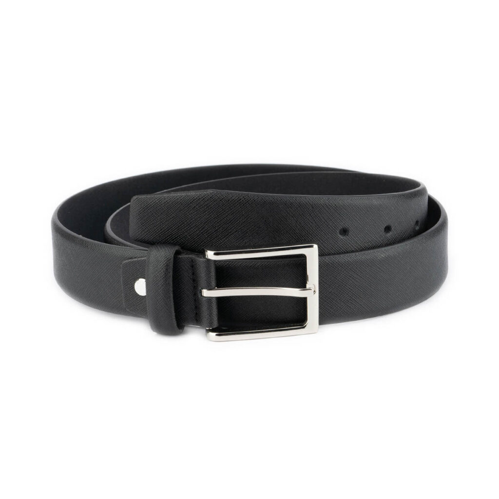 Buy Mens Saffiano Belt Designer Black Leather - LeatherBeltsOnline.com