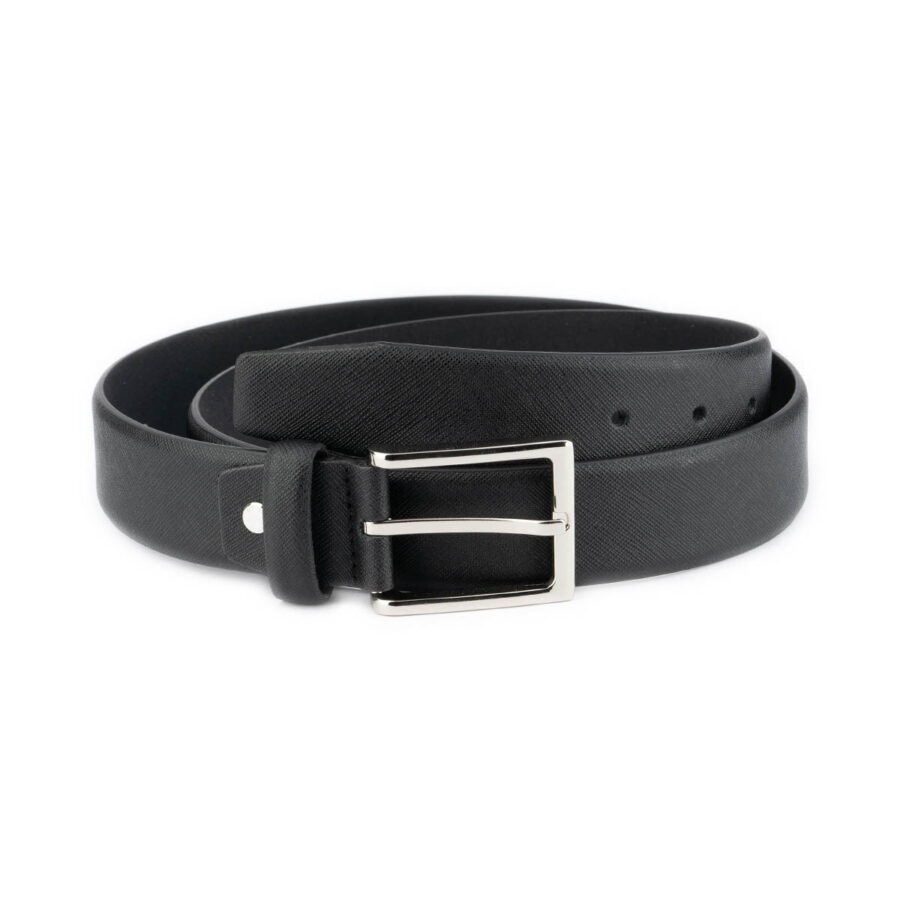 mens saffiano belt designer black leather 1 SAFFBLA35SMLALT usd65