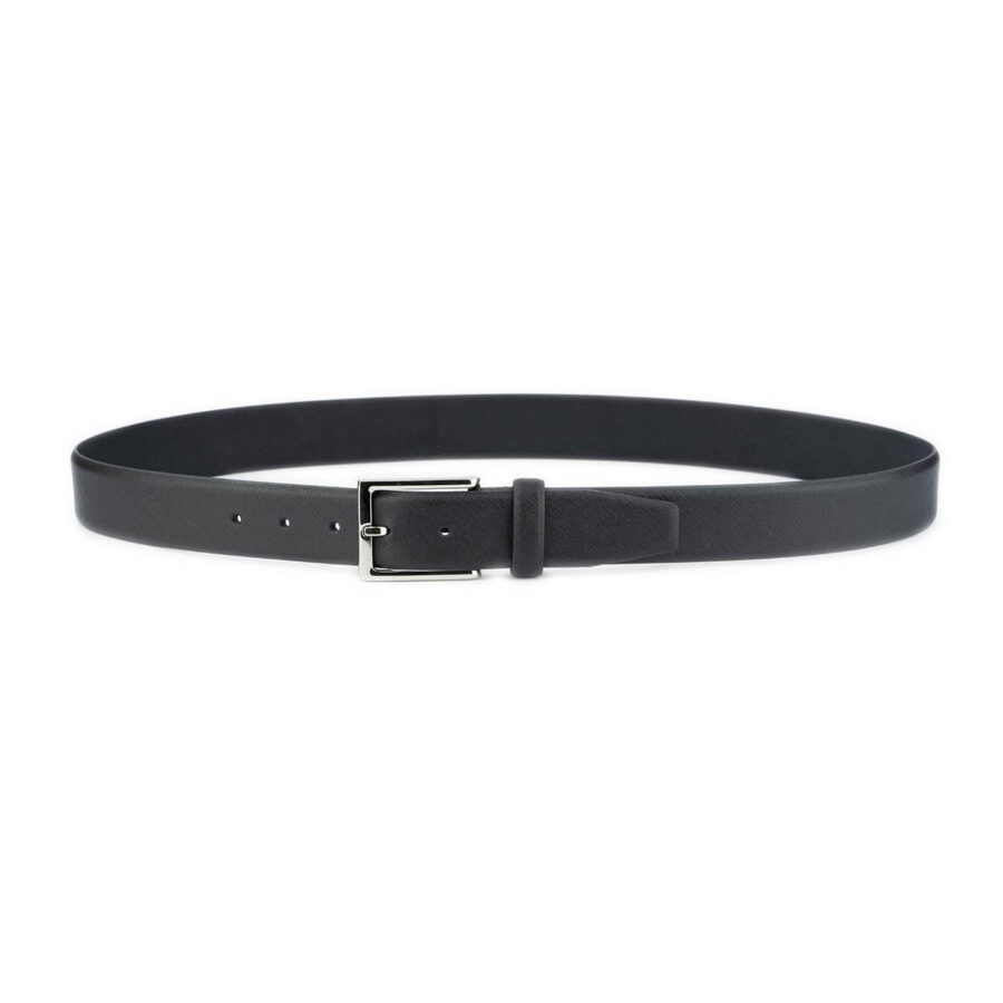 mens saffiano belt designer black leather 2