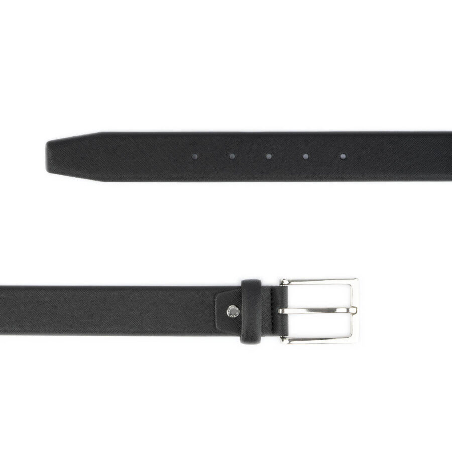 mens saffiano belt designer black leather 3