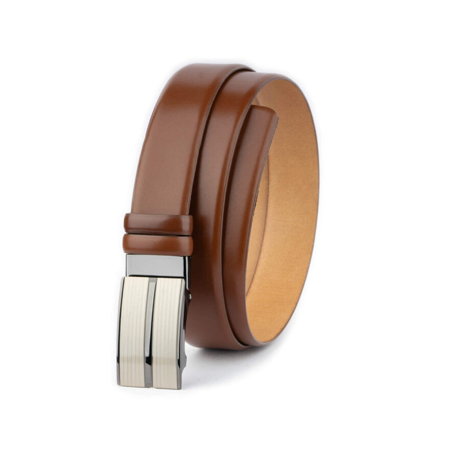 silent slide belt without holes tan leather 1 SILEAUTO35TANLDR USD 55