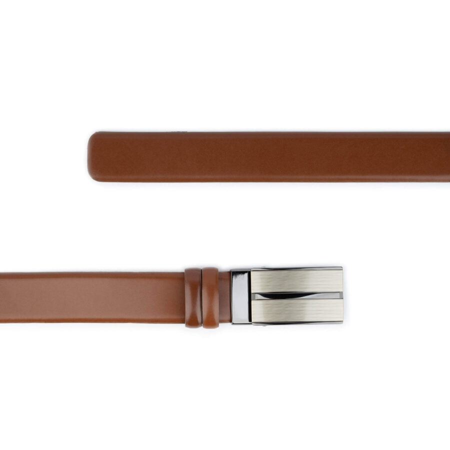 silent slide belt without holes tan leather 3