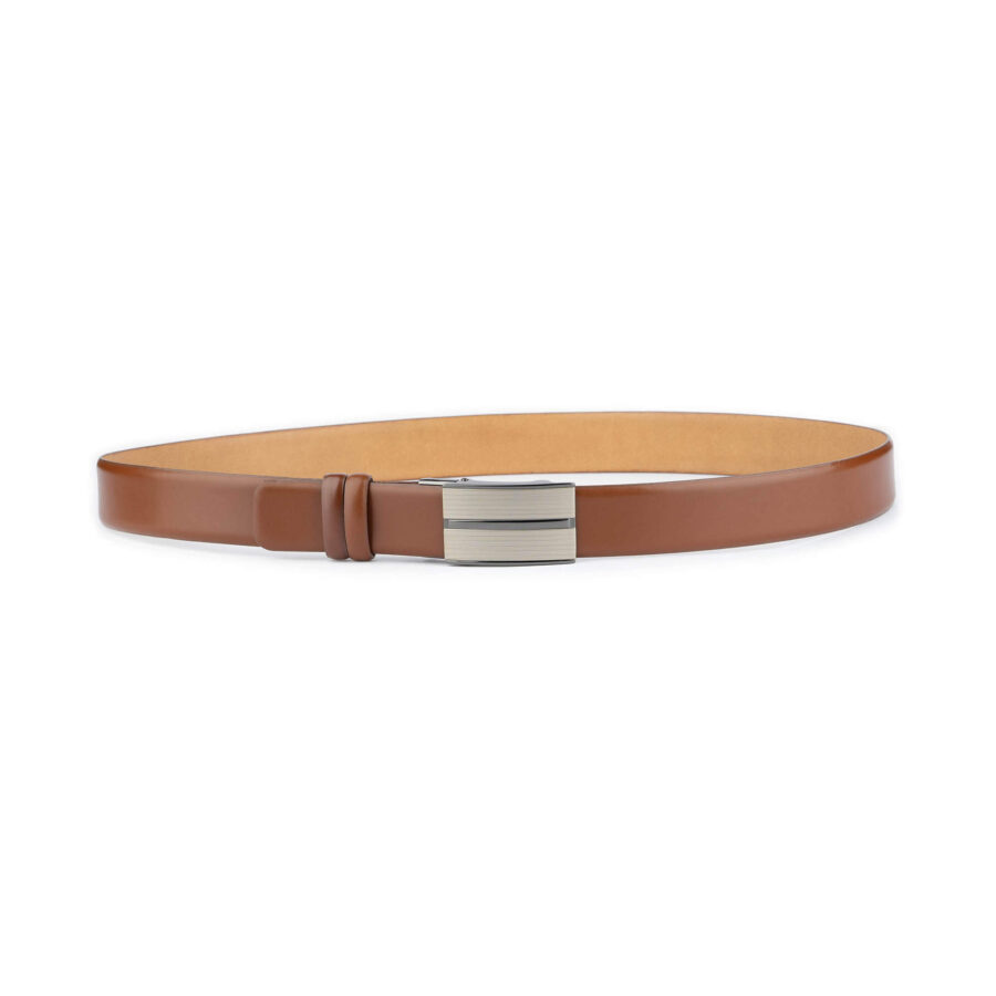 silent slide belt without holes tan leather 6