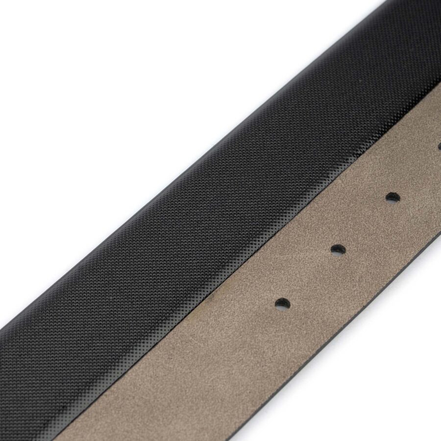 black patent vegan belt strap for buckle small dot texture 3