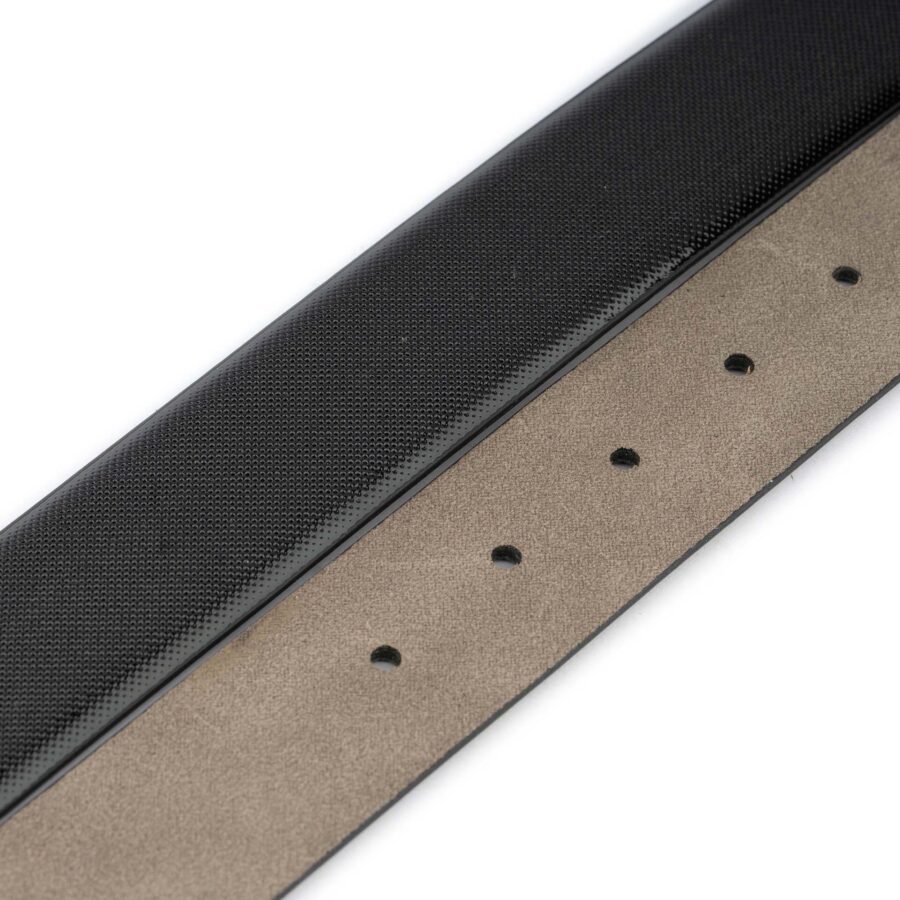 black patent vegan belt strap replacement dotted texture 2 1