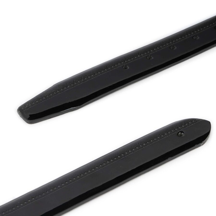 black patent vegan belt strap replacement saffiano detail 3