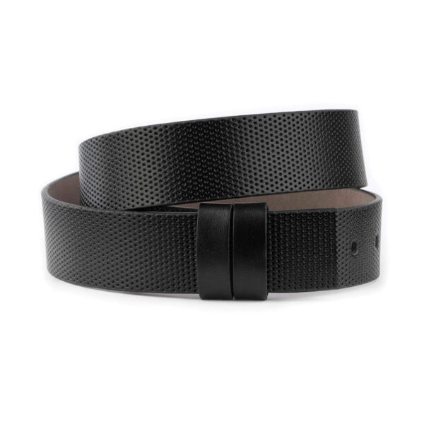 black vegan belt strap replacement dotted texture 1 VEGDOT CUT40 BLACK