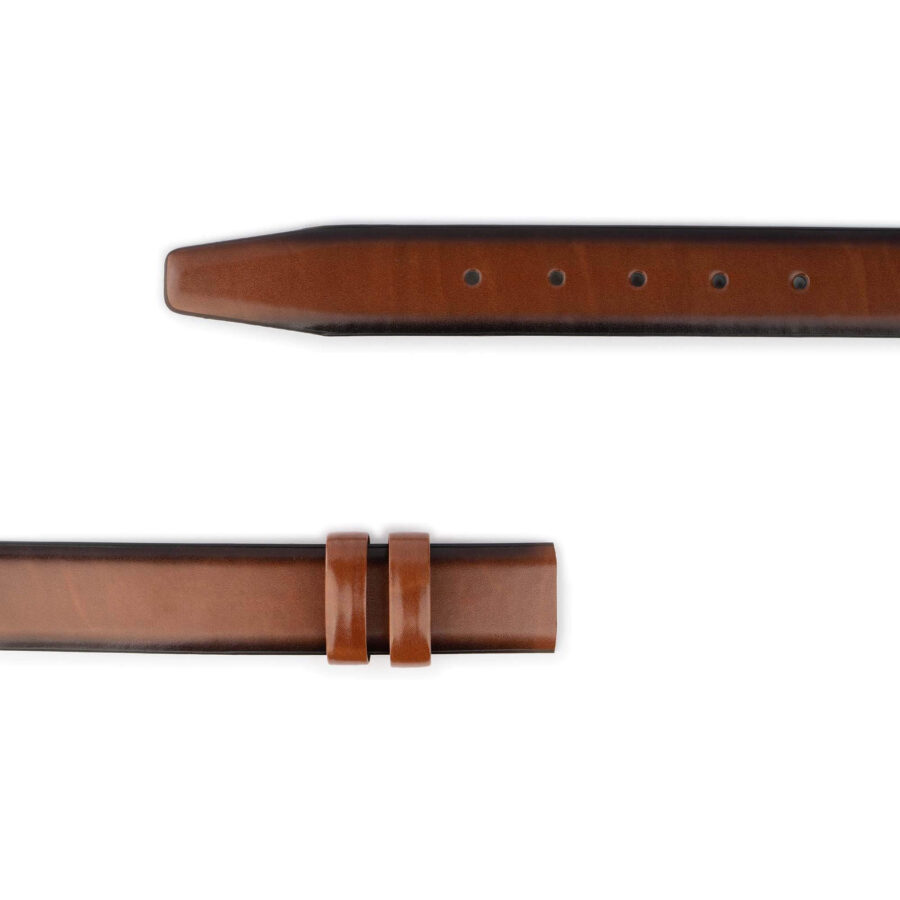 cognac vegan belt strap replacement black line edges 3