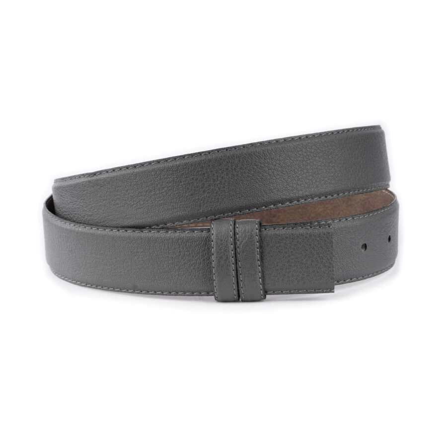 gray vegan belt strap for buckle 1 VEGCOW CUT35 GRAY