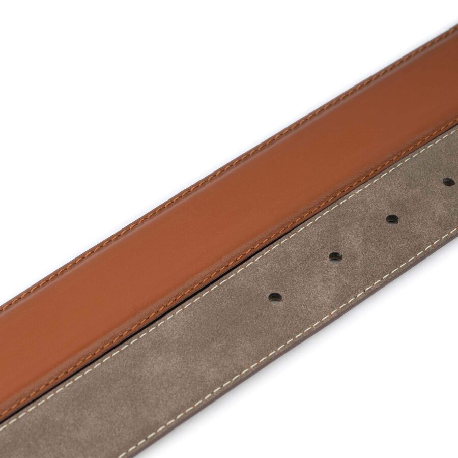 tobacco gents dress belt vegan leather 3