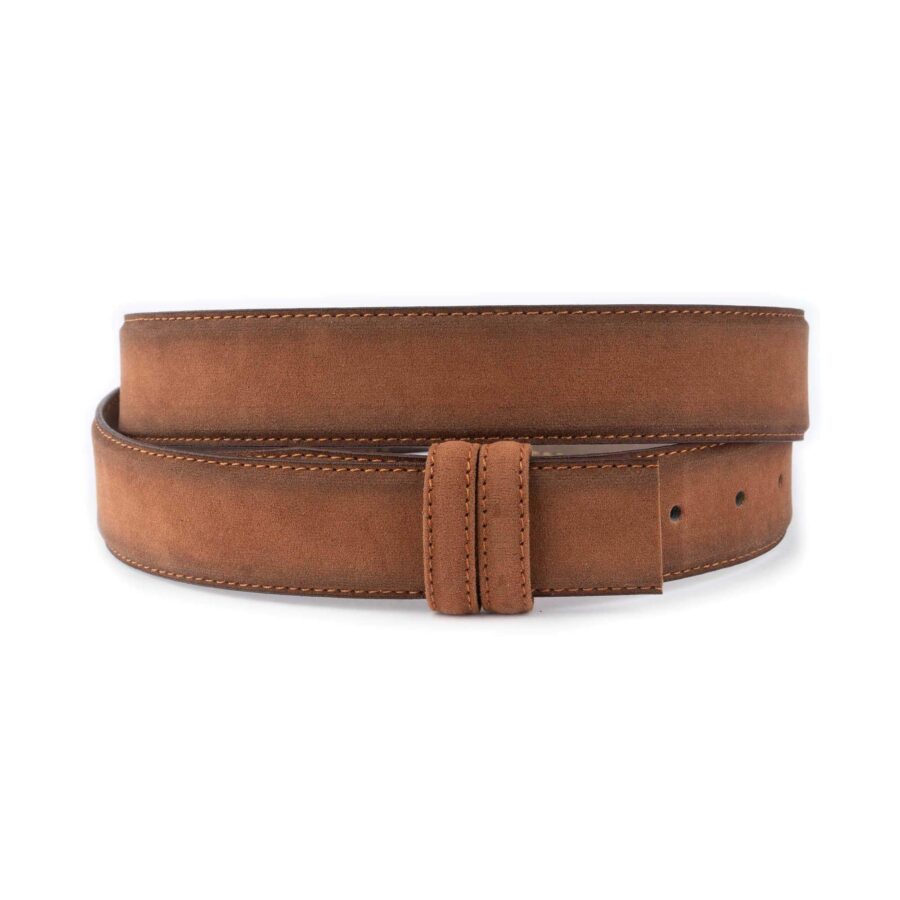 tobacco suede vegan belt strap for buckle 1 VEGSUE CUT35 TOBAC