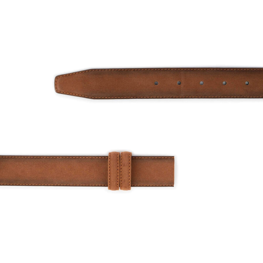 tobacco suede vegan belt strap for buckle 3