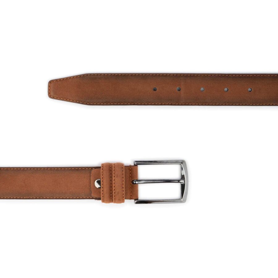 tobacco vegan suede belt for men 2