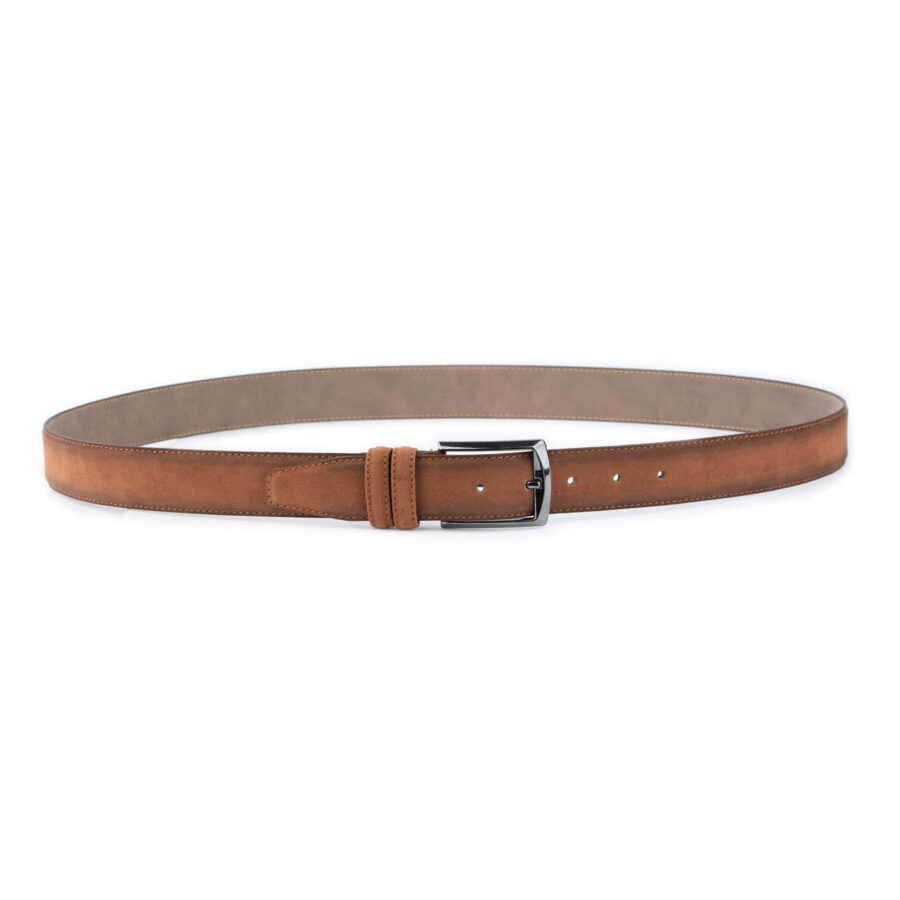 tobacco vegan suede belt for men 4