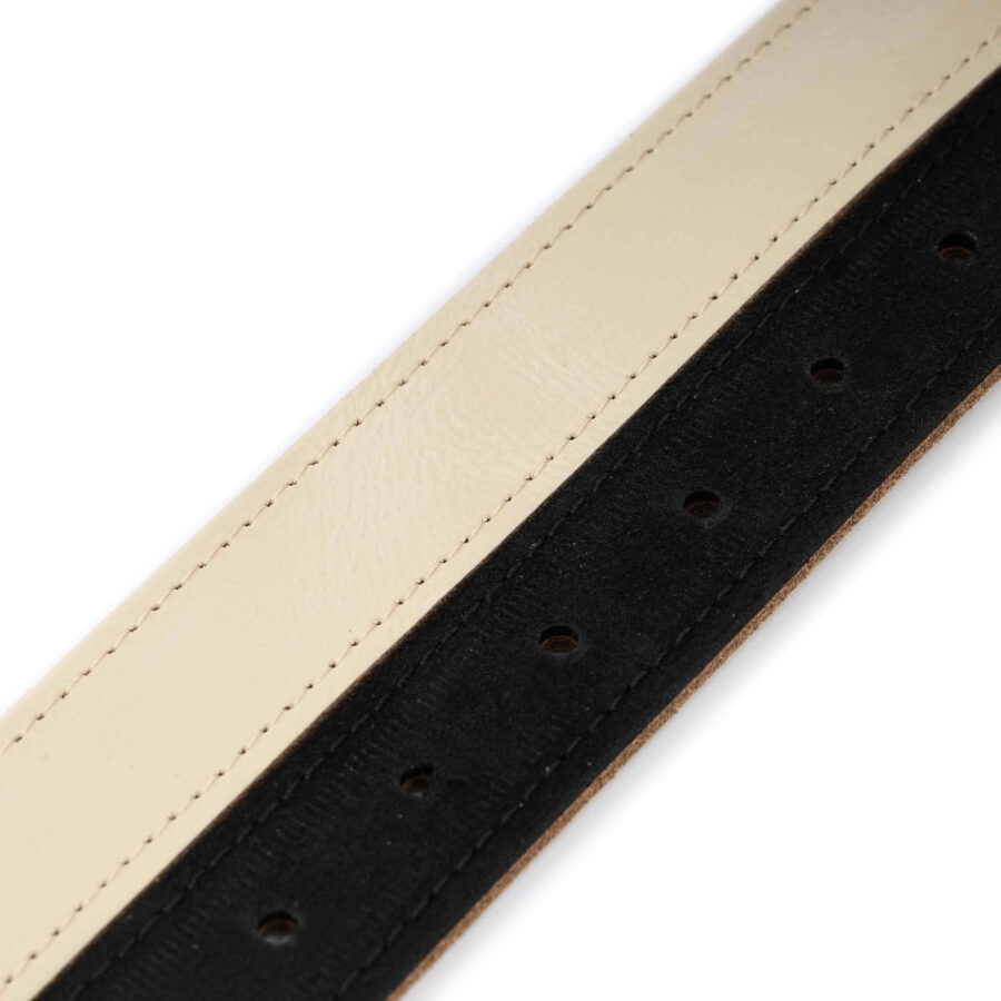 beige black mens belt reversible nickel bucke 4