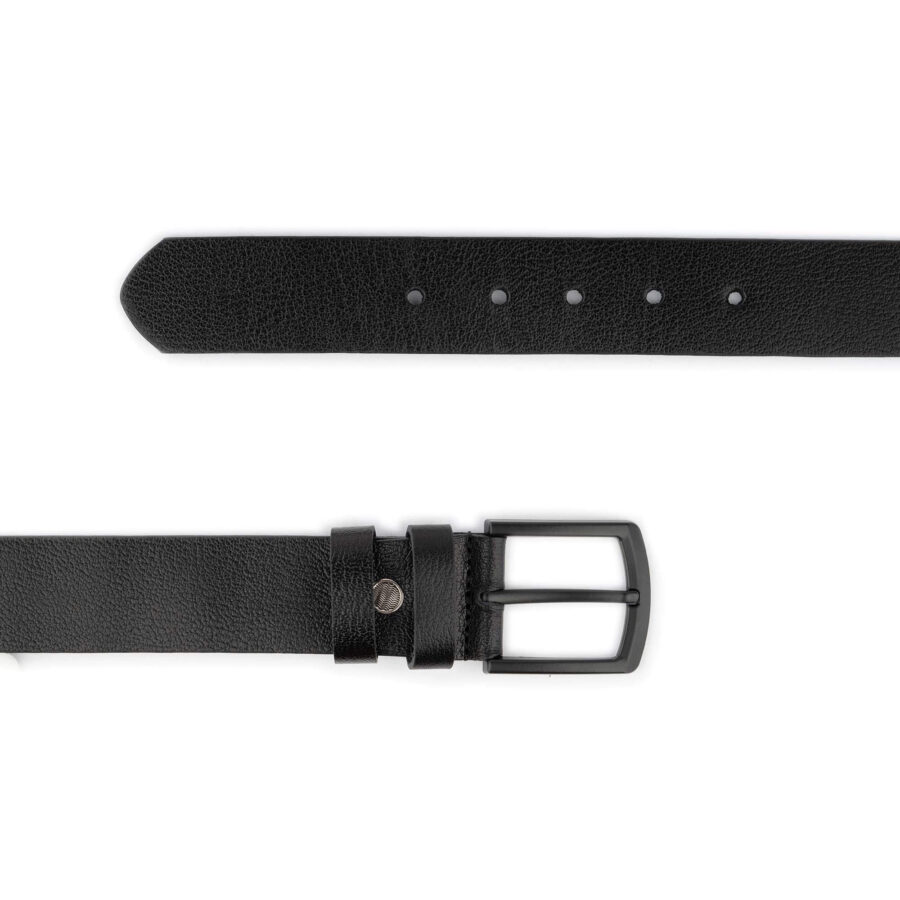 black buffalo leather belt for men 3 8 cm 3