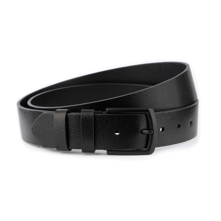 black buffalo leather belt for men 3 8 cm 4