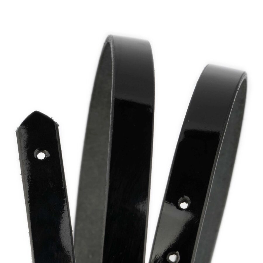 black patent leather belt strap 1 5 cm replacement 2