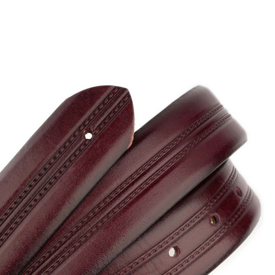 burgundy belt straps for designer buckles 2