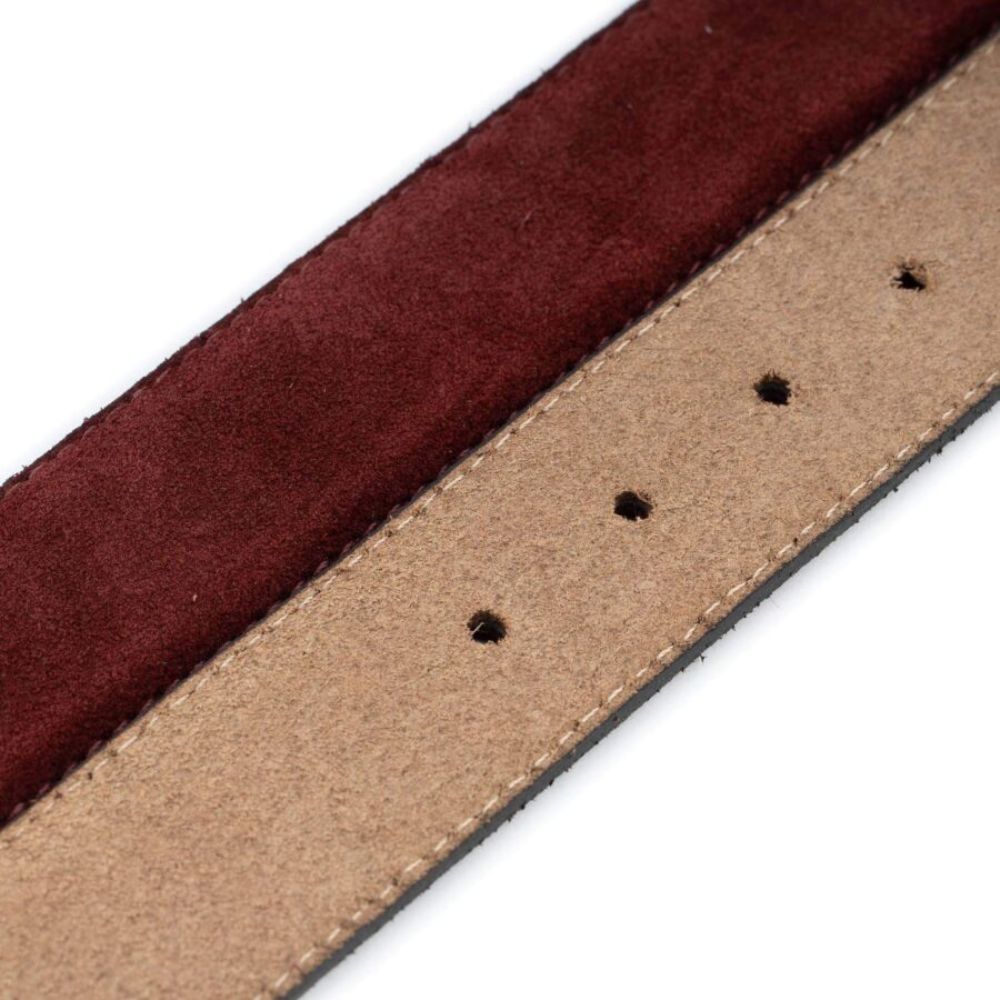 burgundy suede belts for custom buckles high quality 1 1 2 inch 3