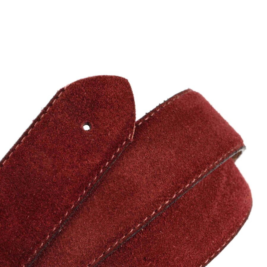 burgundy suede leatehr belt strap for buckle 3 8 cm 2