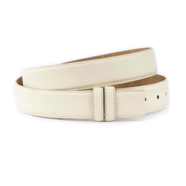 creme leather belt strap replacement grained leather 1 09 22062024 35CUT BEIGPEBB