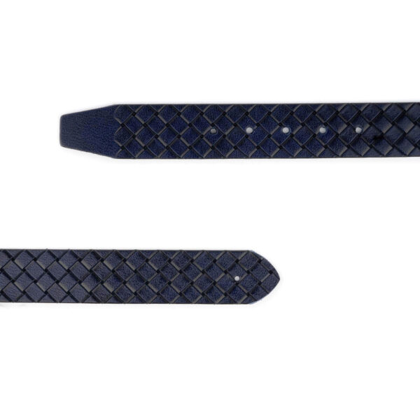 dark blue mens belt strap woven emboss 3 8 cm 1 01 22062024 38HOL EMBOWOVE