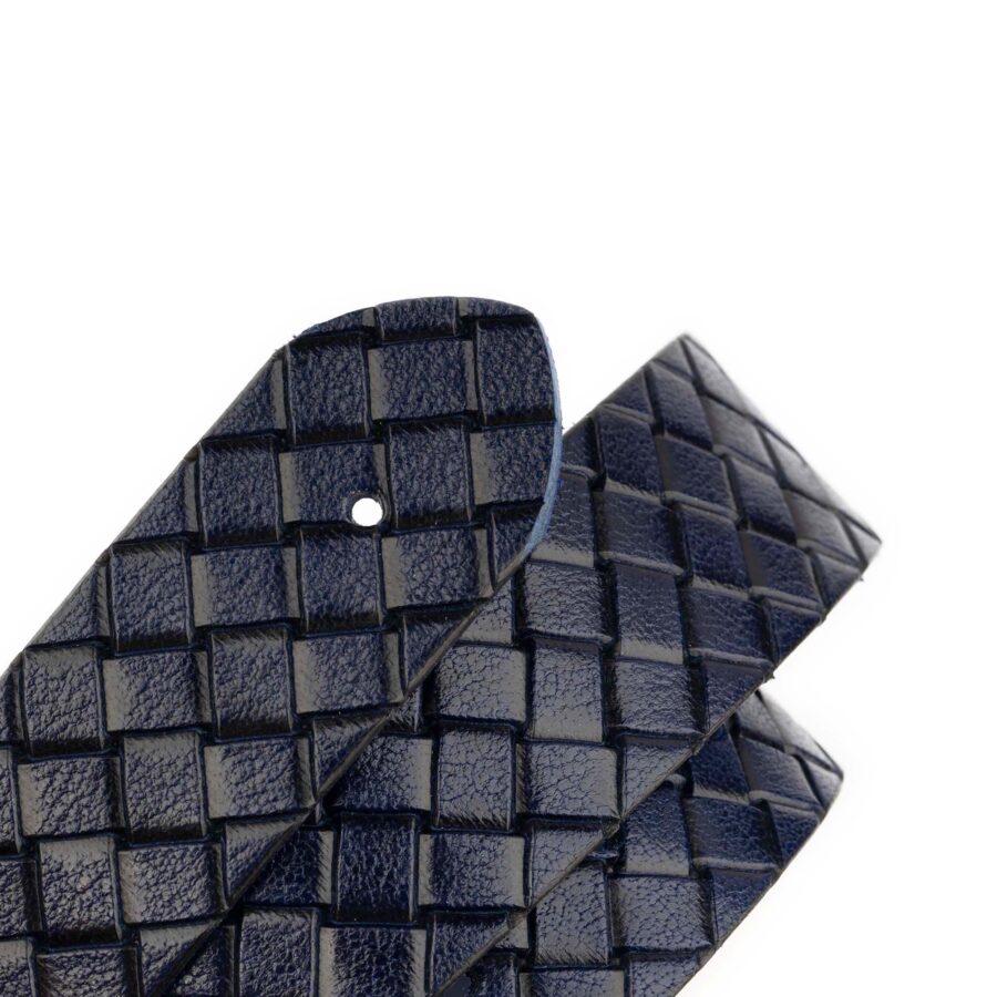 dark blue mens belt strap woven emboss 3 8 cm 2