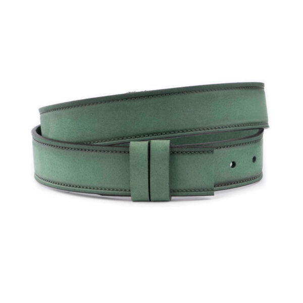 emerald green nubuck leather belt strap for designer buckle 3 8 cm 1 10 22062024 38CUT GREENUBU