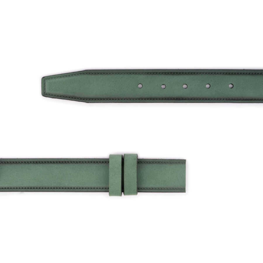 emerald green nubuck leather belt strap for designer buckle 3 8 cm 2