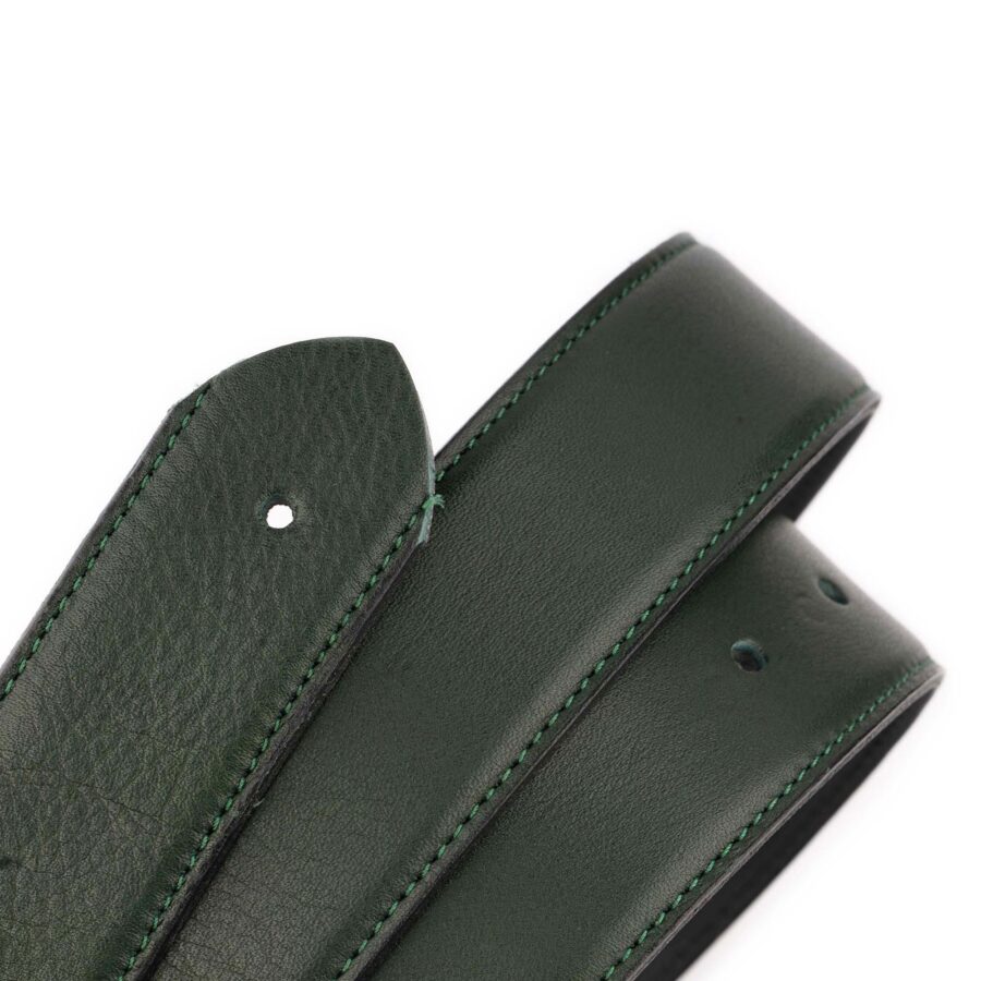 forest green leather replacement belt strap for designer buckle 2